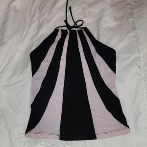 Black/light pink halter